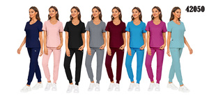 Uniforme Médico Quirúrgico OEM de Manga Corta y Pantalones <span class=keywords><strong>Jogger</strong></span>, Uniforme de Enfermería Transpirable para Hospital, Uniformes Médicos para Hombres y Mujeres, Conjunto de Enfermería - Product Image 6