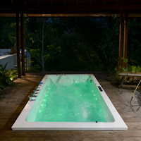 Baignoire autoportante moderne en acrylique avec jets puissants, chauffage et haut-parleur Bluetooth, spa à domicile, jacuzzi
