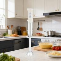 Mixeur Plongeant 400W avec 4 Lames, Fonction Broyeur de Glace, Conception Anti-éclaboussures et Tige Amovible pour un Nettoyage Facile