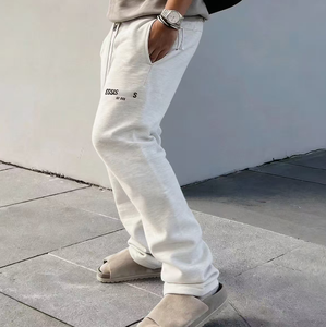 Pantalones de chándal personalizables para hombre con estampado en relieve, 100% algodón, de alta calidad, informales - Product Image 1