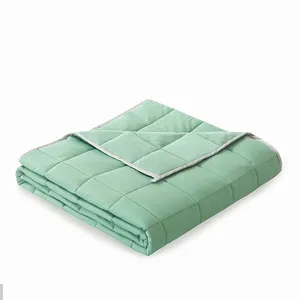 High Quality Weighted Blanket Non-toxic Glass Beads Heavy Cotton Bamboo Tencel Weighted Chunky Blanket for Anxiety