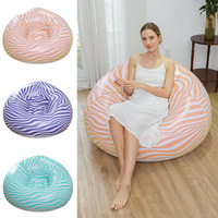 Canapé et fauteuil gonflables en PVC pliables, modernes, de haute qualité, personnalisables, légers, à motif rayé, pour usage hôtelier