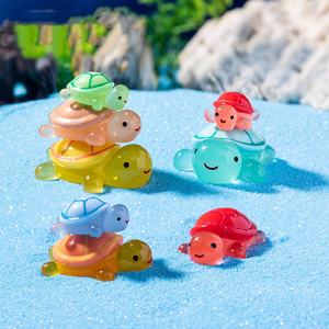 Новинка, модная мини-фигурная черепаха, 3D игрушка, милые украшения из смолы для дома, офиса, стола, автомобиля, подвеска, украшение, современный безделушка - Product Image 4