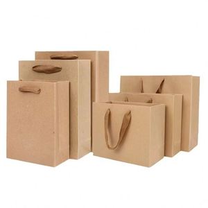 Personalized Logo Custom Durable Classic Kraft Paper Gift Shopping <b>Bags</b> for <b>Clothing</b> <b>Packaging</b> - Product Image 2
