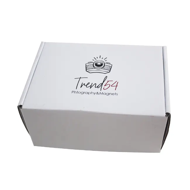 Boîte d'emballage pliable en carton ondulé coloré, avec logo personnalisé imprimé blanc, produits numériques, expédition, 2022