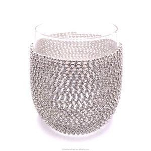 新しい卸売ゴールドダイヤモンドシルバーローズサービングトレイキャンドルジャーガラスヴィンテージクリスマス装飾空ワックスカップ水ガラス - Product Image 2