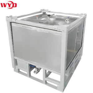 Réservoir IBC <span class=keywords><strong>300L</strong></span> en acier inoxydable, petite capacité, stockage de liquides, cadre métallique empilable, durable, réservoir de stockage d'<span class=keywords><strong>eau</strong></span> IBC - Product Image 3