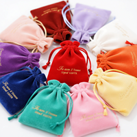 Sac Cadeau en Velours à Cordon Coulissant de 7x9 cm Personnalisé pour Emballage de Bijoux, Anneaux, Colliers et Boucles d'Oreilles