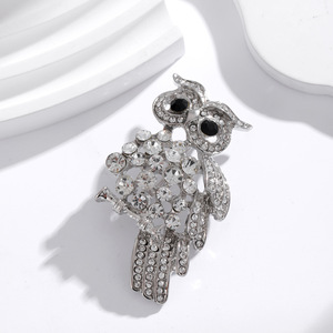 DR208 Venta caliente moda búho broche lleno de lindo <span class=keywords><strong>animal</strong></span> broche Pin diamantes fabricante al por mayor accesorios populares - Product Image 5