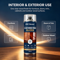 Peinture laquée transparente pour bois - Finition brillante pour revêtement liquide pour la protection du bois intérieur/extérieur