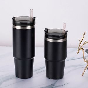 En gros, Gobelet de voyage isotherme sous vide en acier inoxydable de 30 oz pour voiture avec poignée et ensemble de pailles - Product Image 1