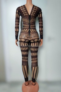 Seaweed Tight And Sexy Full Diamond Pattern Pantalones de una pieza DjDs Guest <span class=keywords><strong>Gogo</strong></span> Nightclubs Bars Disfraces de actuación - Product Image 3