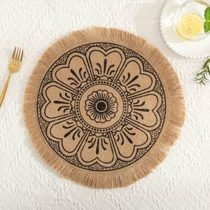 Nuevo Posavasos Creativo de Estilo Bohemio, de Yute y Lino, para Tazas, Platos y Vasos, con Borlas - Product Image 2
