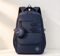 Sac à dos étudiant unisexe imperméable, grande capacité, personnalisable, en nylon, compatible ordinateur portable, plusieurs poches - Nouveauté très demandée