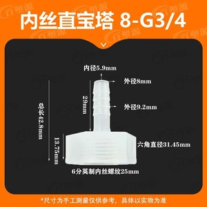 Plastic Hexagonal Internal Thread Hose Connector 8Mm Diameter <b>PP</b> Material For High Temperature Resistance - Product Image 4