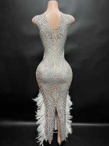 Nocance Novance Set Hadiah <span class=keywords><strong>Valentine</strong></span> 2022 Manik-manik Kristal Gaun Prom Spandeks Gaun Pesta Ulang Tahun Prom Klub Malam - Product Image 2