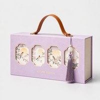 Vente chaude d'usine : Coffret cadeau de gâteaux de lune pour le Festival de la Mi-Automne, emballage de luxe avec poignée en cuir, dorure à chaud, personnalisable OEM, vente en gros