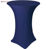 Couvre-table en Spandex extensible avec Logo personnalisé, couverture de Table, pour exposition commerciaux, promotion, rond, 190Gsm