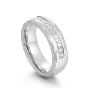 Bagues en Acier Inoxydable OAHLAN Tendance Plaqué Or 18 Carats/Argent/Or Rose Incrusté de Zircons Cubiques pour Couples, Femmes et Hommes, Fiançailles et Mariage - Product Image 5