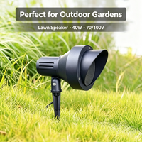 Haut-parleur d'extérieur à piquet pour jardin, étanche en ABS, 70/100V 40W, pour système audio paysager et patio