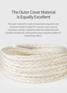 KBEAR Câble d'écouteurs de mise à niveau plaqué argent 24 Core 4N avec connecteur d'écouteurs MMCX/2PIN/QDC/<span class=keywords><strong>TFZ</strong></span> pour casque TRI I3 IEM - Product Image 4