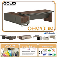 Bureau de direction en L de luxe personnalisé GOJO OEM 2026 – Table de PDG, de patron ou de directeur de bureau