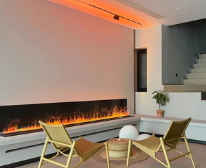 Chimenea Eléctrica Interior Moderna Personalizable con Control Remoto, Vapor de Agua, LED que Cambia de Color, Humidificador de Pared con Efecto de Llama - Product Image 2