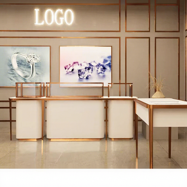 Customized Modern Jewelry Showcase Display Cabinet with LED Lighting for Jewelry Shops and Retail Stores