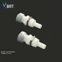 Raccords de tuyauterie en plastique 1/4 5/16 3/8, connecteur rapide femelle à montage sur panneau avec valve de verrouillage pour raccord de tuyau en ligne