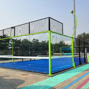 <span class=keywords><strong>Prix</strong></span> d'usine Terrain à pédales panoramique Terrain de sport extérieur <span class=keywords><strong>Padel</strong></span> Court de tennis <span class=keywords><strong>Construction</strong></span> en acier/verre Durable - Product Image 2