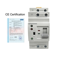 Mini-interrupteur de transfert automatique (ATS) pour système d'onduleur solaire 2P 63A 35mm Rail DIN Monophasé Double Alimentation Transfert Rapide