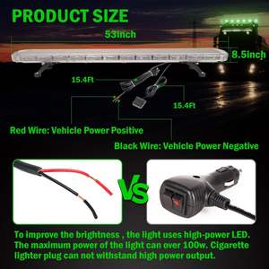 Barre lumineuse de toit à profil bas de 53 pouces avec 260 LED - Balise de signalisation d'urgence à haute intensité clignotante <span class=keywords><strong>OLIVER</strong></span> Adaptation Neige - Product Image 5