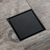 Bonde de sol carrée en acier inoxydable anti-odeur avec grille d'insertion pour carrelage, finition brossée, pour salle de bain et douche
