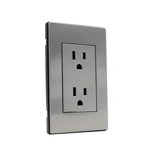 Latest Design Stainless Steel Quality Embedded Switch And Sockets 6 Pin Universal Wall Socket For Family Using