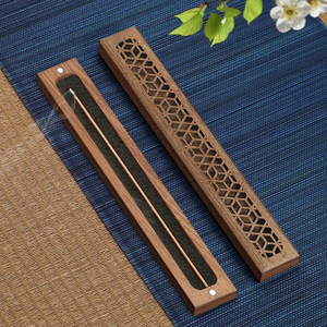 Solid Wood <b>Incense</b> Burner Sandalwood 236mmx36mmx27mm Engraved Hand Made Chinese Classic Style Agarwood <b>Incense</b> <b>Holder</b> - Product Image 3