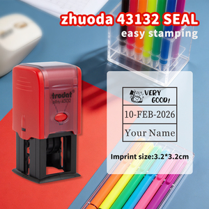 Timbro Autoinchiostrante Personalizzabile in Plastica 43132 con Data e Testo Regolabili (<span class=keywords><strong>Anno</strong></span> Mese Giorno) con Stampa Multicolore per Ufficio/Scuola - Product Image 1
