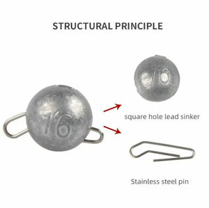 Tête plombée lestée pour eaux profondes, leurres souples en forme de balle, matériel de pêche - Product Image 5
