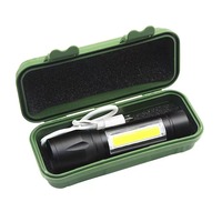 Zoom USB Senter Mini IP54 yang Dapat Diisi Ulang XPE COB Lampu Samping Baterai Terpasang Senter Teleskopik EDC untuk Berkemah