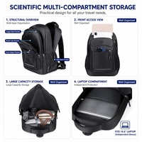Sac à dos pour ordinateur portable professionnel pour homme, durable, imperméable, grande capacité, pour étudiants, en polyester