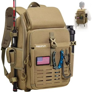 Sac à dos de pêche avec porte-cannes, housse imperméable et grande boîte à accessoires pour ranger les équipements de pêche - échantillon gratuit - Product Image 1