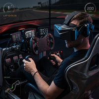 Casque VR PC Ultra 8K avec lunettes 3D Magenta & Vert, écran virtuel >80 pouces, manettes de jeu pour simulation de course et de vol