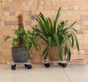 <span class=keywords><strong>Jardinière</strong></span> ronde transparente, soucoupe transparente, 4 roues universelles, Pot <span class=keywords><strong>de</strong></span> fleurs, chariot, chariot, chariot, planteur extérieur, plateau - Product Image 4