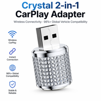 30% de Descuento en Adaptador para Auto Plateado 2 en 1, Adaptador Universal Plug and Play Negro, CarPlay Inalámbrico Android