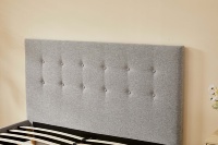 Lit king size de style européen moderne, pas besoin de sommier, lit plateforme avec rangement en lin, taille complète