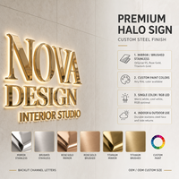 Letrero LED 3D Retroiluminado con Logotipo Empresarial Personalizado, Publicidad Luminosa para Tiendas, Letrero Exterior Impermeable IP65 de Acrílico para Empresas