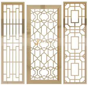 Biombo Decorativo Móvil Translúcido de Acero Inoxidable, Impermeable y Resistente a la Oxidación, Diseño Personalizable para Hoteles, Pasillos y Salones de Banquetes - Product Image 5