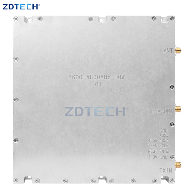 High Gain 40dB RF 5600-5800MHz 10W Linear Power Amplifier 32V Power Supply with Current Monitoring for Base Station