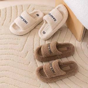 Toboganes de felpa esponjosa de piel sintética antideslizantes ligeros para mujer Dormitorio para zapatillas para invierno - Product Image 6