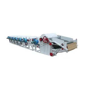 Máquina trituradora textil de fibra de hilo de mezclilla Industrial Motor eficiente PLC para procesamiento de corte de trituración de tela de desecho de algodón