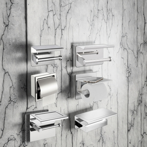 Wall-mount Paper <strong>Towel</strong> <strong>Holder</strong> <strong>Toilet</strong> Tissue Mobile Phone Storage Shelf Adhesive Industrial <strong>Toilet</strong> Paper <strong>Holder</strong> with Shelf - Product Image 6